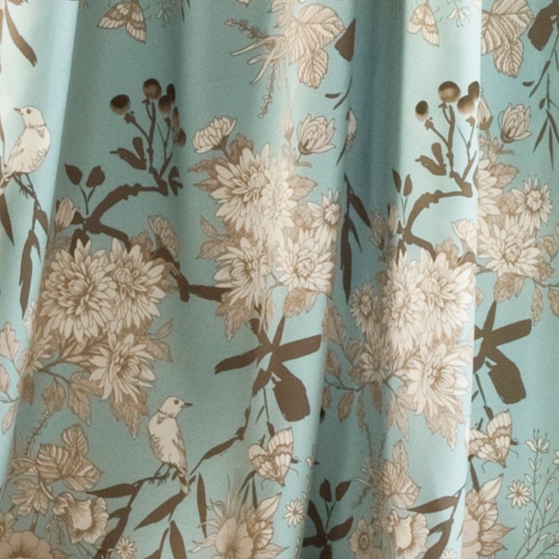 Botanical Garden Panel Set - Room Darkening Curtains with Floral Pattern