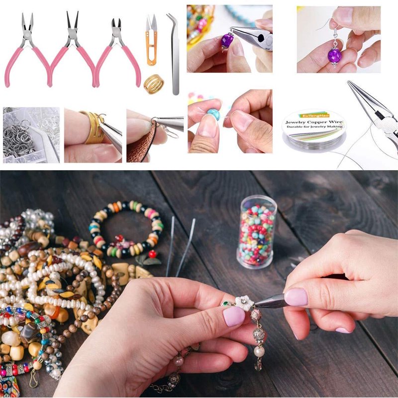 DIY Jewelry Making Kit for Beginners - Beads, Metal Accessories & Tools, 1366 Pieces
