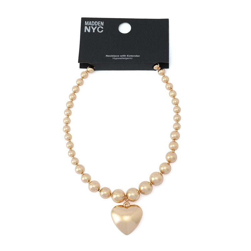 Fashion Puffy Heart Pendant Necklace for Women with Adjustable Chain