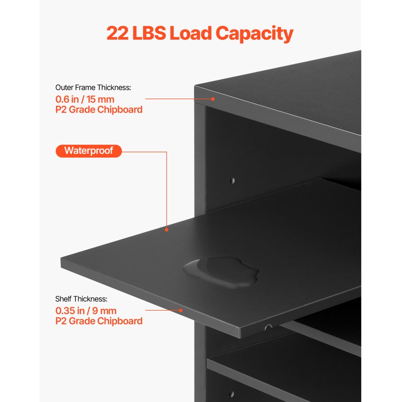 Office Document Divider with 36 Slots - Modular MDF File Organizer for Files and Records