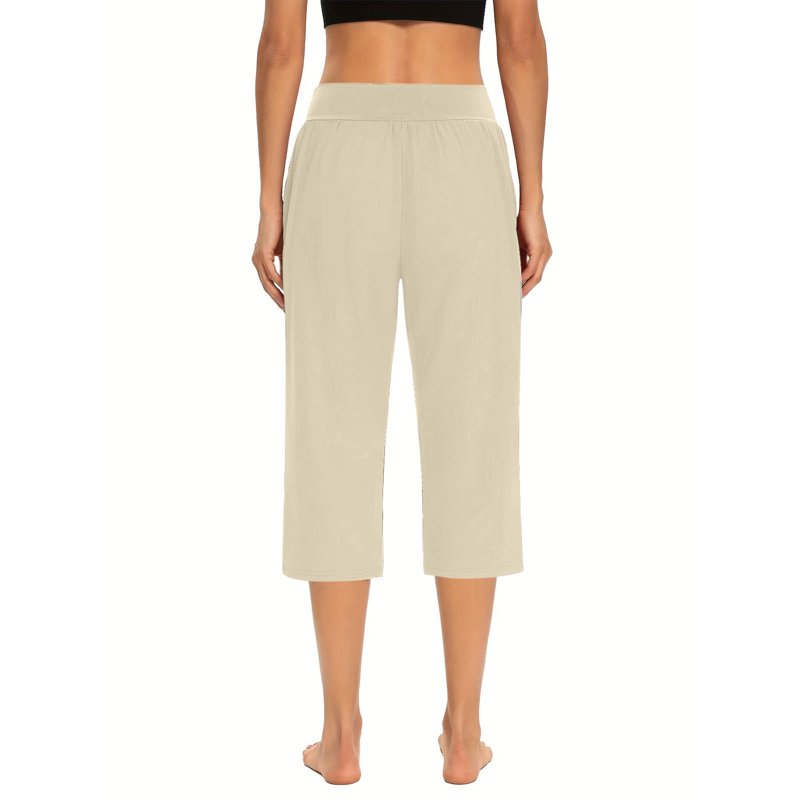 Loose Women's Capri Pants for Summer Workout and Casual Wear with Pockets