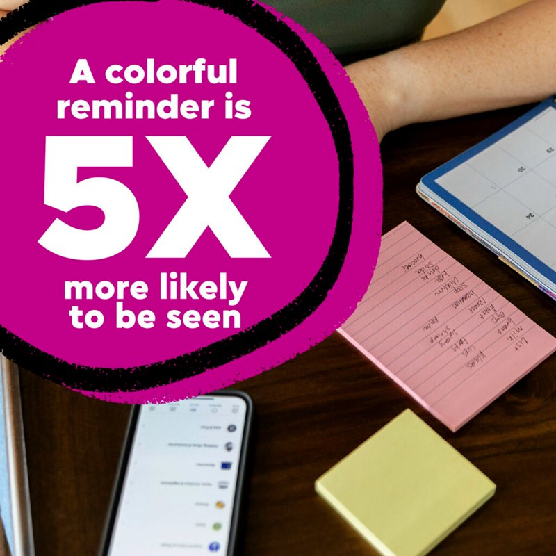 Post-it Original Sticky Notes Set in Beachside Cafe Colors, 12 Pads