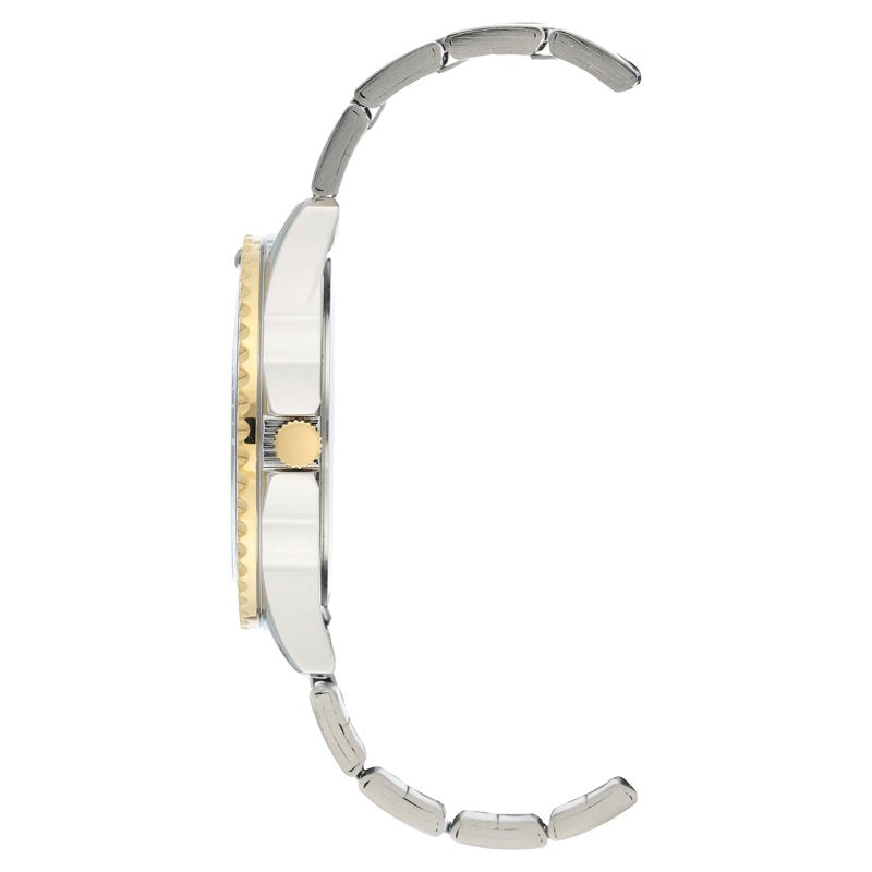 Men's Two-Tone Stainless Steel Dress Watch with Navy Dial and Date