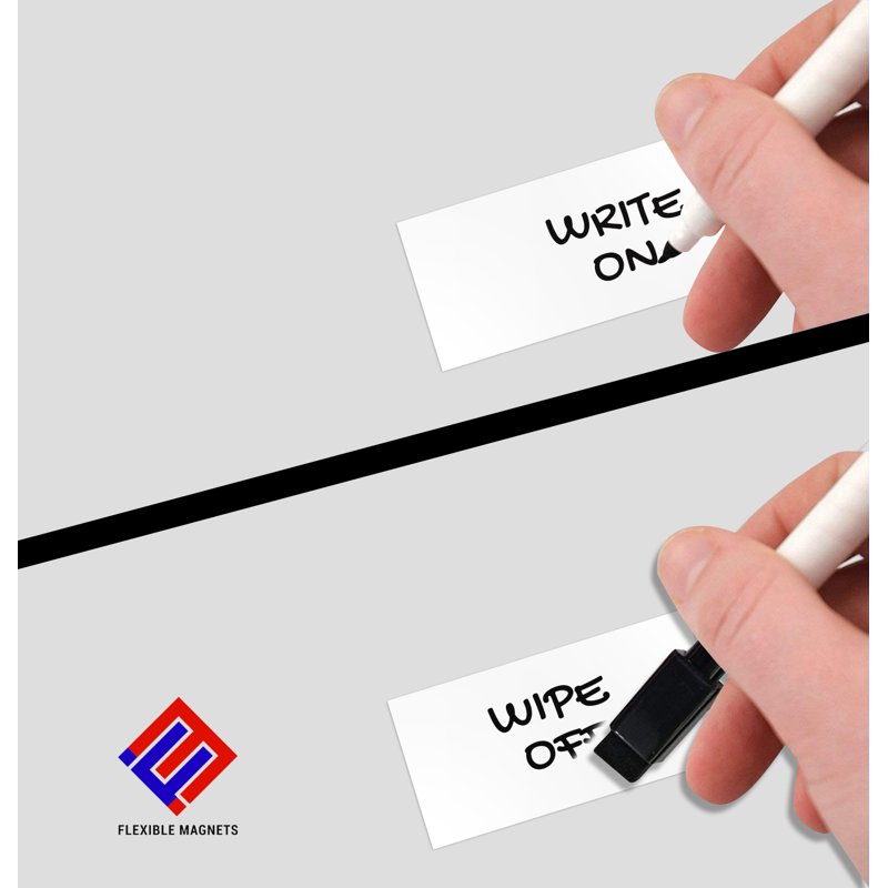 Magnetic Dry Erase Shelf Labels 1x2 Inches 25 Pack White