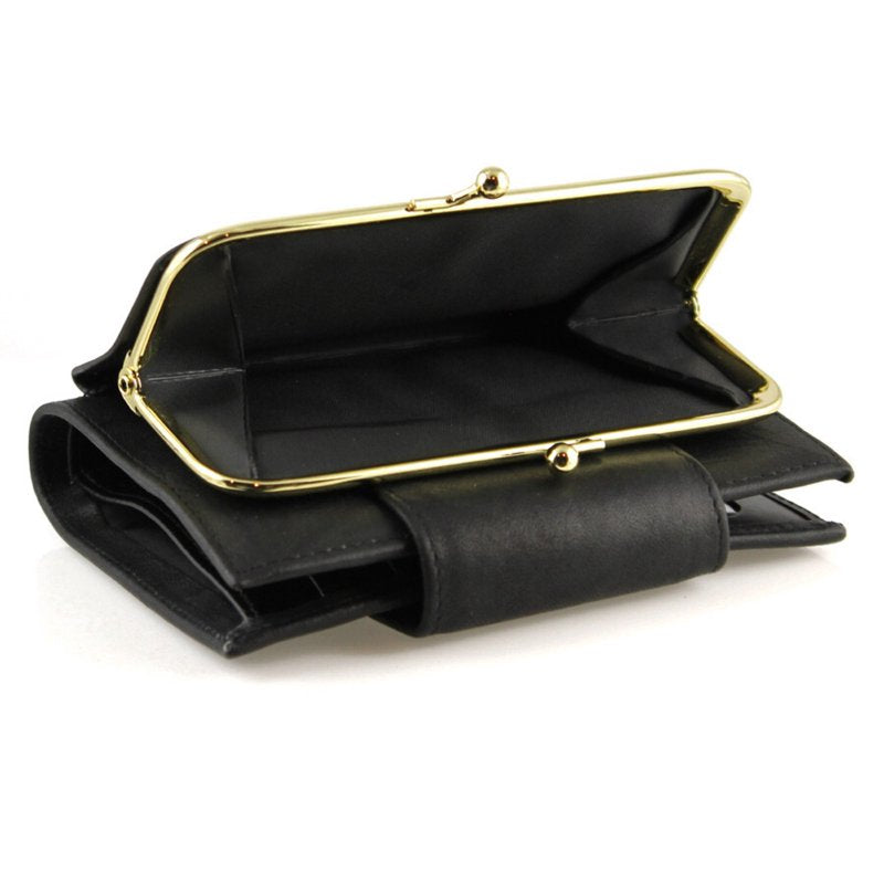 Women's Leather Cardholder Wallet with Multiple Card Slots and ID Window