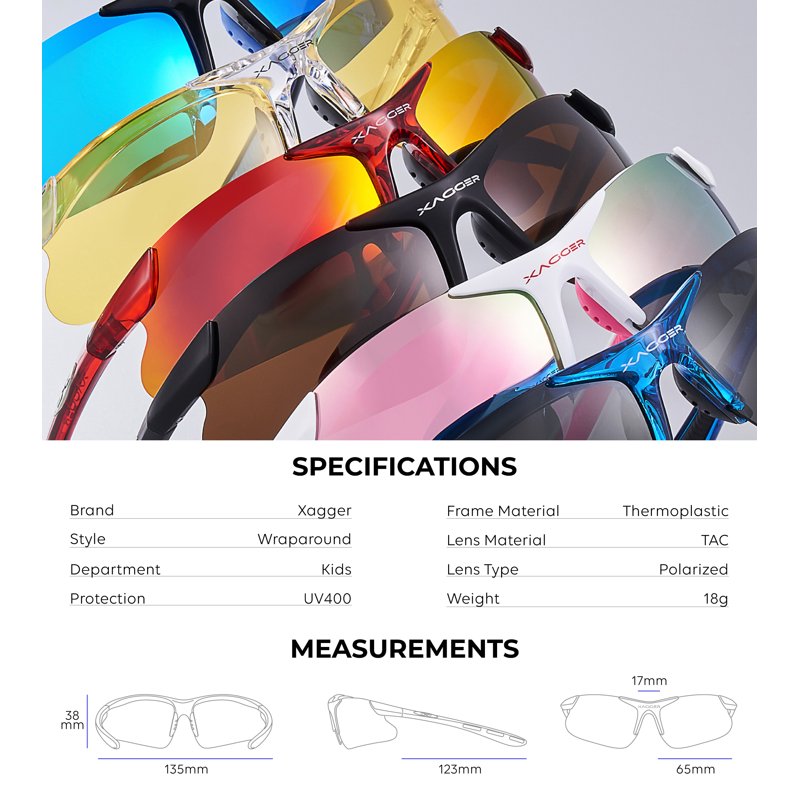 Kids Sports Polarized Sunglasses UV400 Protection TR90 Frame for Boys Girls Age 8-14