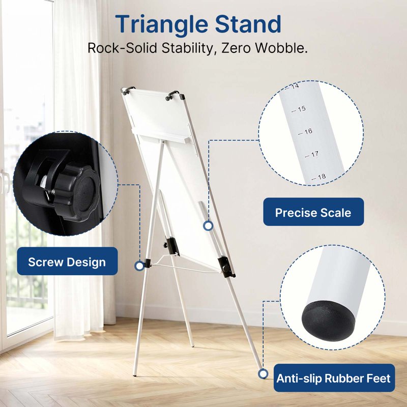 Portable Magnetic Whiteboard Easel with Adjustable Tripod Stand - 36x24 or 40x28