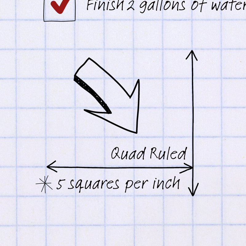 Spiral Notebook with Graph Ruling - 1 Subject, 100 Sheets, 10.5 x 7.5 inches, Black