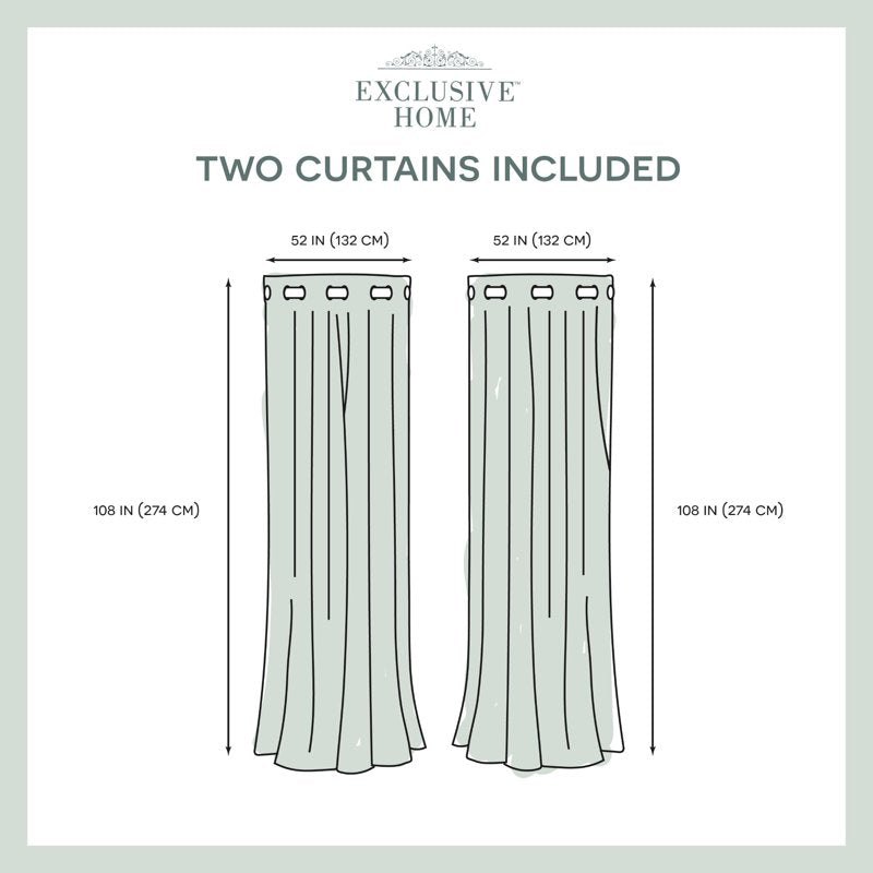 Blackout Grommet Top Curtain Panel Pair - Elegant Room Darkening Drapes