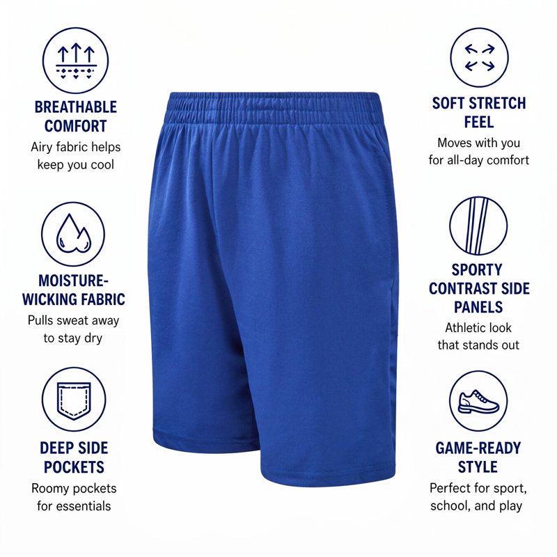 Kids Athletic Shorts 4 Pack - Performance Mesh Basketball & Gym Shorts