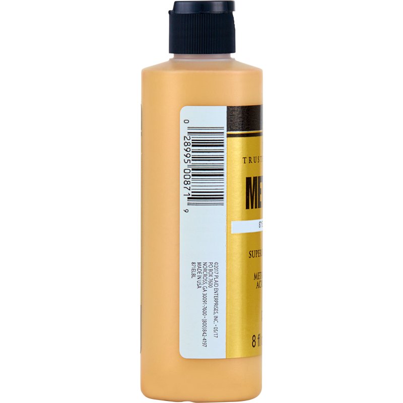 Metallic Acrylic Craft Paint - Gold Finish, 8 Fl Oz | DIY Art Supplies