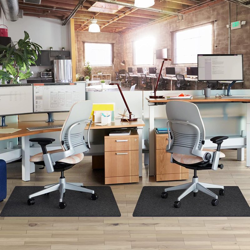 Large 55x35 Inch Office Chair Floor Mat for Hard Floors - Anti-Slip PVC Rug Protector