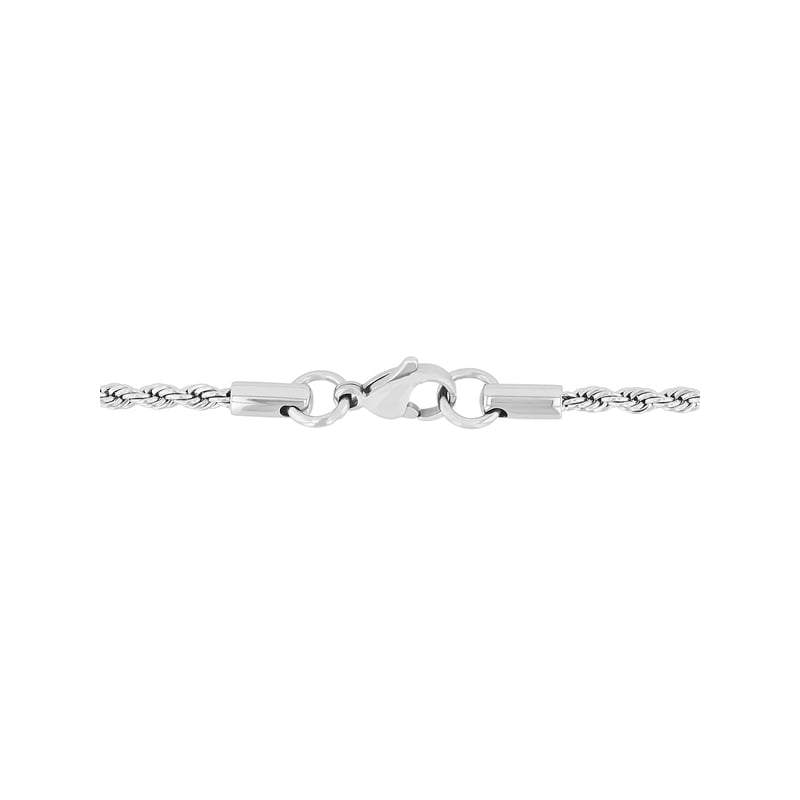Men's Silver-Tone Stainless Steel Rope Chain Necklace 18-24 Inches