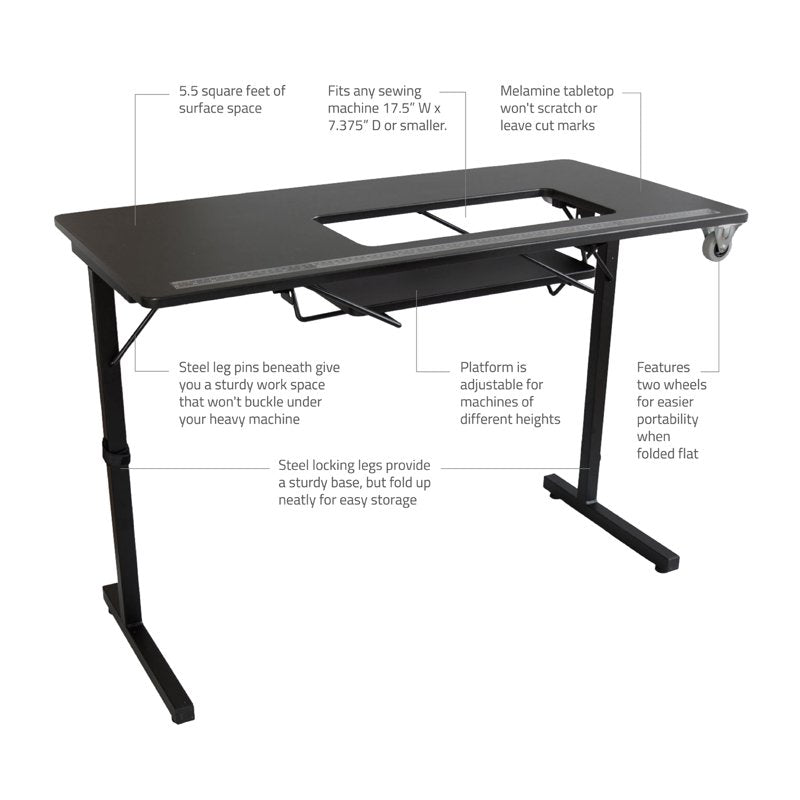 Portable Sewing & Cutting Table with Adjustable Height - SewStation 101