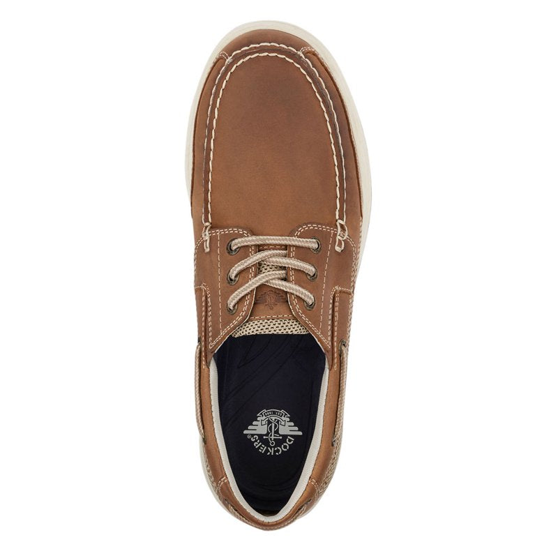 Men's Leather Boat Shoes with Stain & Water Defender - Casual Slip-Ons