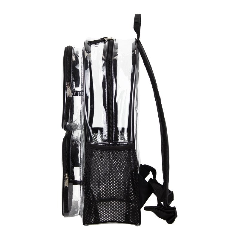 Clear Backpack for School Gym Travel - Padded & Water Bottle Pockets