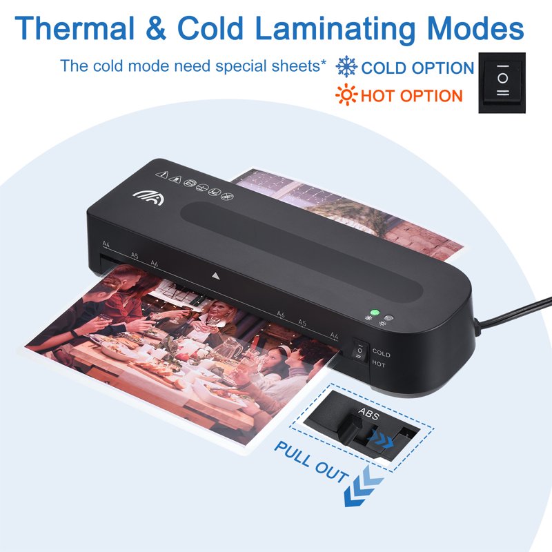 A4 Thermal Laminator Machine 9 Inch Hot Cold Laminator with Pouches & Accessories
