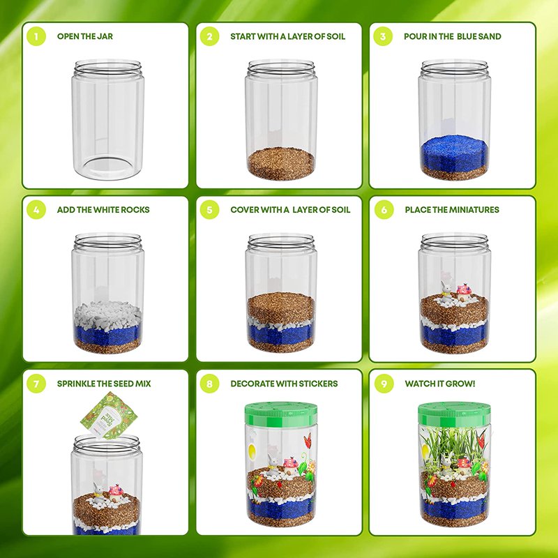 LED Light-Up Terrarium Kit for Kids Educational Science Craft Set - Grow Plants & Create Magical Display