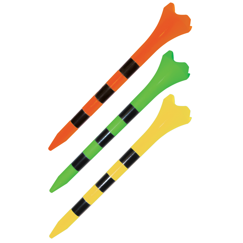Plastic Golf Tees 3-1/4 Inch Pack of 25 - Durable, Low-Resistance Head for Longer Drives