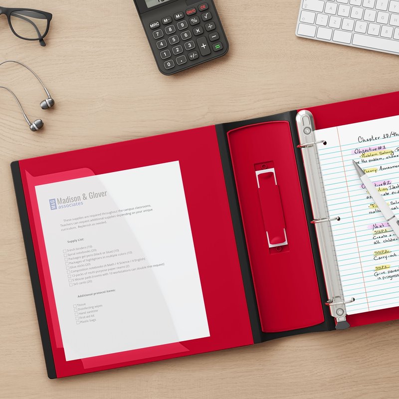 4-Inch 3-Ring View Binder - Eco-Friendly PVC-Free Letter Size Organizer