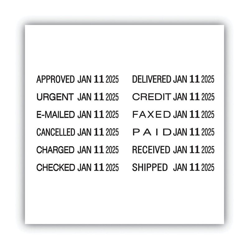 Self-Inking Micro Message Date Stamp with Business Phrases - Cosco 2000 Plus