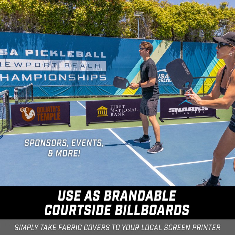 Pickleball Court Barriers 3 Pack - Portable PVC Court Dividers for Tennis & Sports