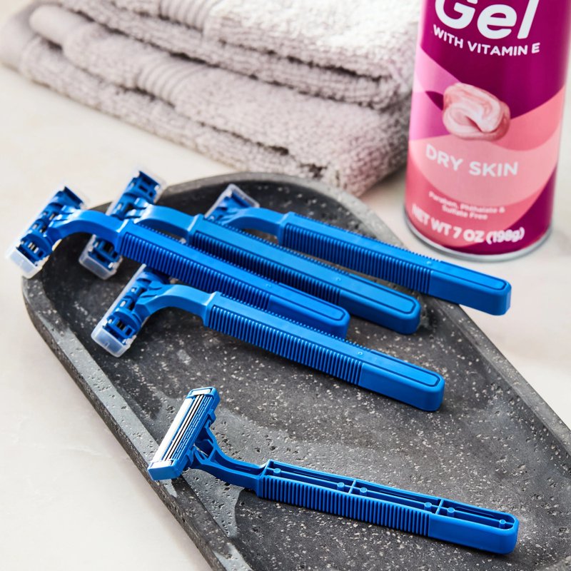 Disposable Razors - 2 Blade Pivoting Head, Lubricating Strip, Blue, Multi-Pack