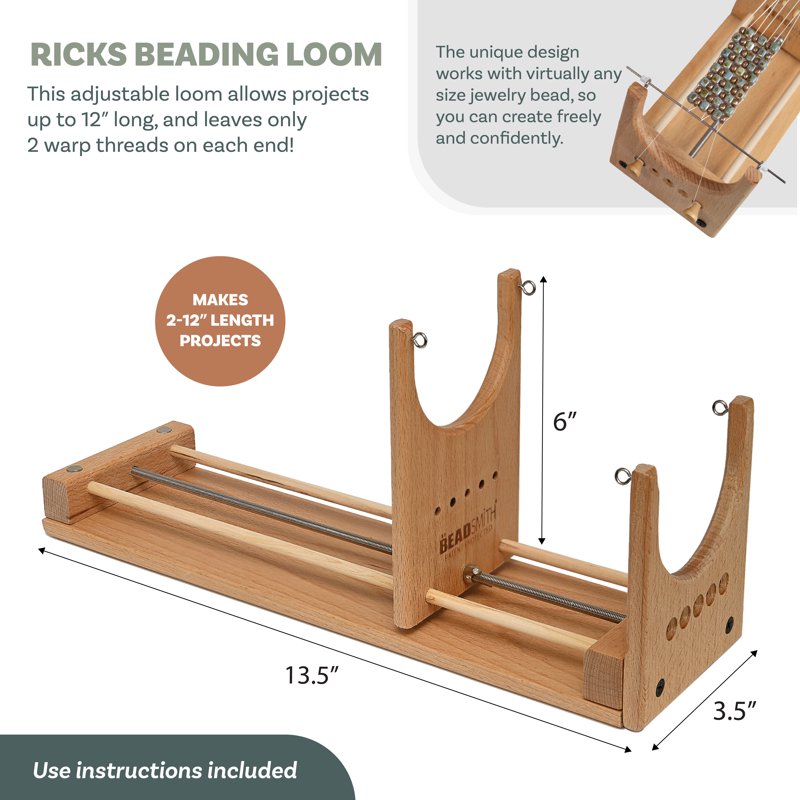 BeadSmith Ricks Bead Loom Kit for Beginners - Jewelry Making Craft Set