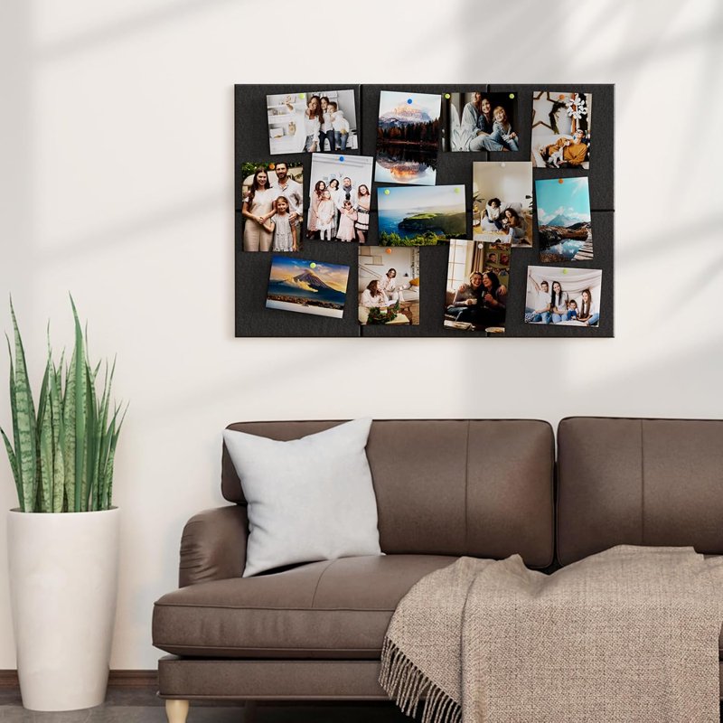Large Felt Bulletin Board Panels - 36x24 Inches, Cork Board Alternative with Push Pins & Adhesive Tabs for Office & Home