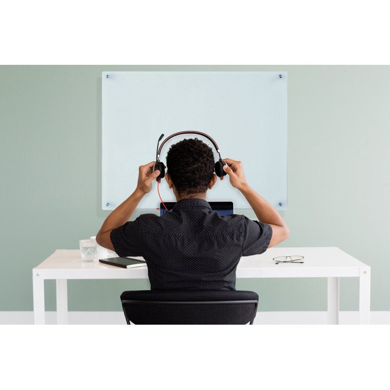 White Glass Dry-Erase Board Set - Modern, Scratch-Resistant Wall Marker Board
