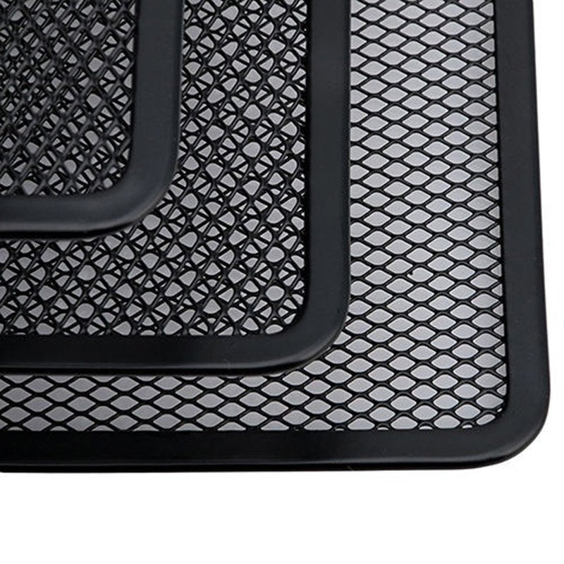 Metal Mesh Desktop Mail Organizer with 3 Vertical Compartments - Black Office Storage