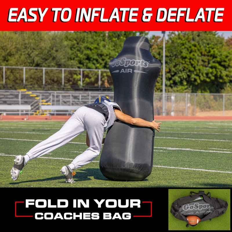 Inflatable Football Tackling Dummy with Water-Weighted Base - 70 Inch Practice Equipment