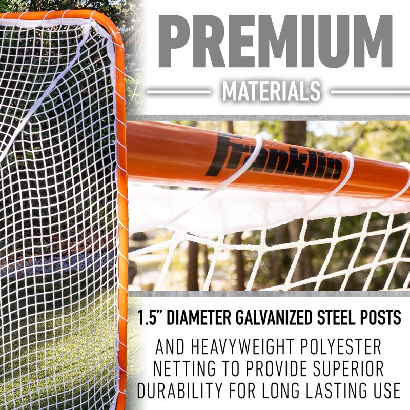 Official Size Lacrosse Goal 6' x 6' Portable Steel Frame with Net