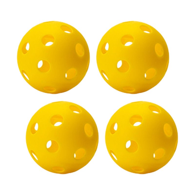 Funtasica Indoor Pickleball Balls 74mm 26-Hole Yellow 4pcs - Sanctioned Tournament Training