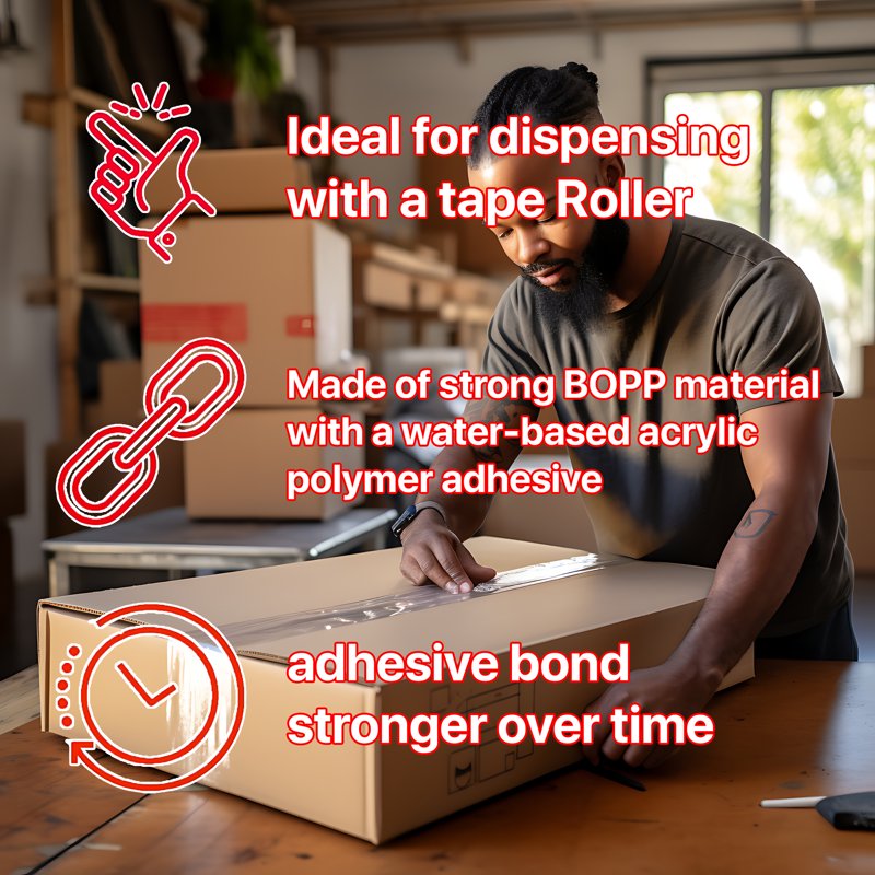 Heavy Duty Packing Tape - Clear Sealing Tape for Moving Shipping & Storage