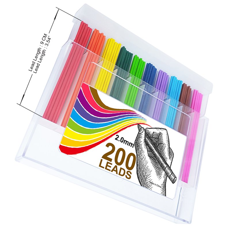200pcs Colored Mechanical Pencil Lead Sets for Drawing & Art Supplies
