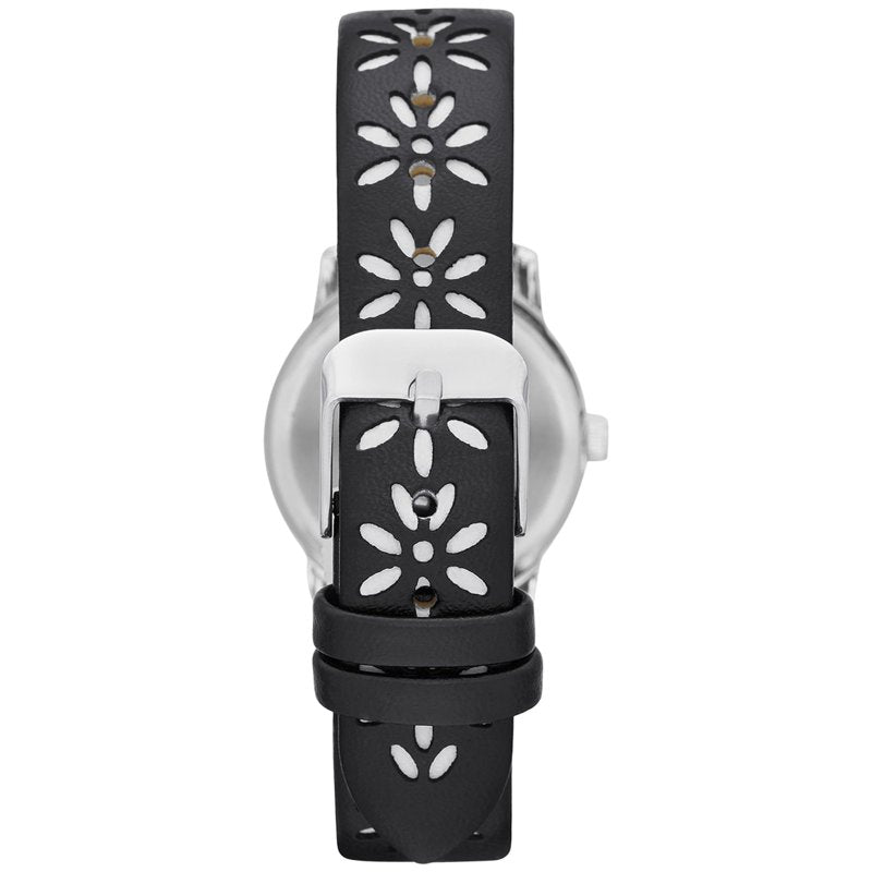 Women's Analog Watch with Silver Tone Round Case and Crystal Accents