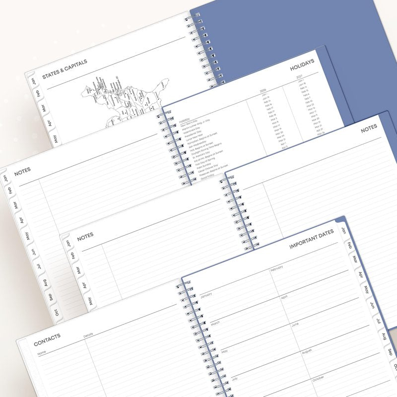 2026 Monthly Planner Calendar - 8x10 Durable Flexible Cover & Laminated Tabs