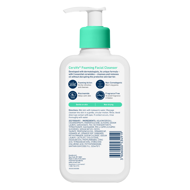 Foaming Facial Cleanser for Normal to Oily Skin - Non-Drying, 8 fl oz