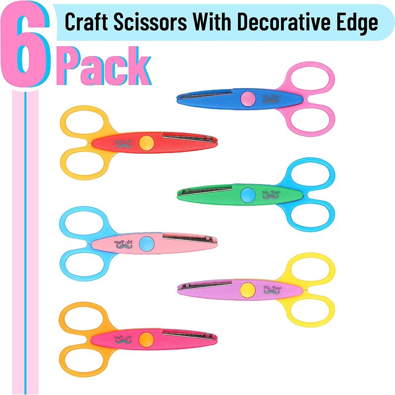 Decorative Craft Scissors 6-Pack Zig Zag Edging Art & Scrapbook Tools