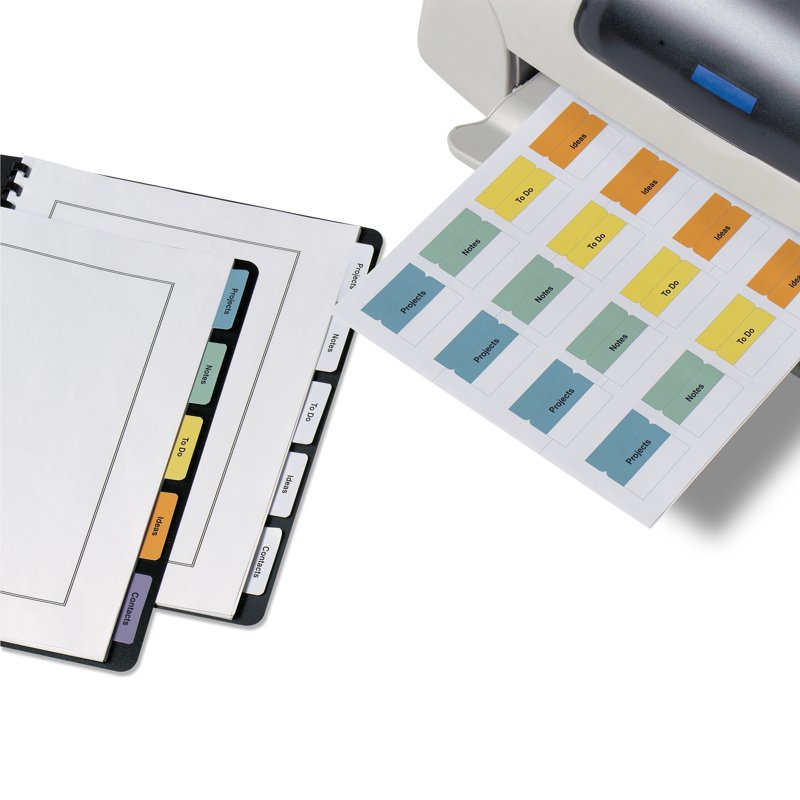 Self-Adhesive Plastic Tabs for Binders and Files - Repositionable, 1-3/4"