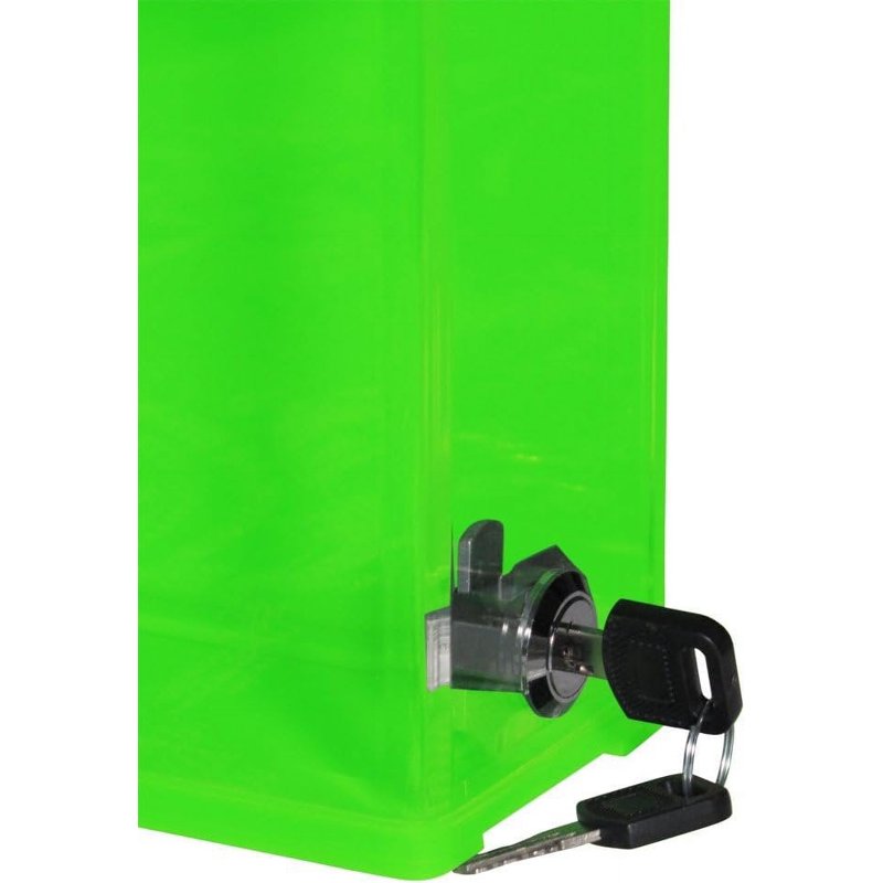 Acrylic Donation Collection Box with Lock and Key - Wall Mount or Countertop Display, Neon Green