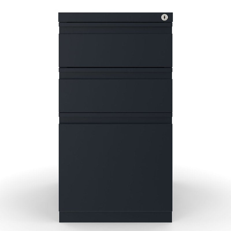 Vertical File Cabinet with Locking Drawers - 3-Drawer Office Storage, Black