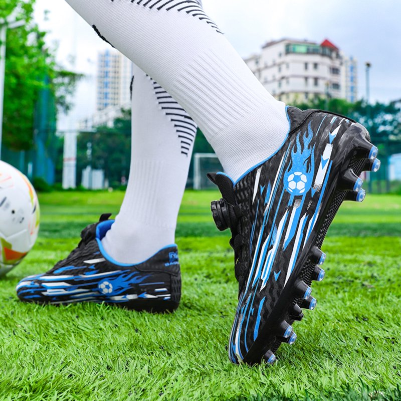 ChiVerve Unisex Kids Baseball Cleats - Softball Football Soccer Shoes, Easy-On Sneakers, Blue AG