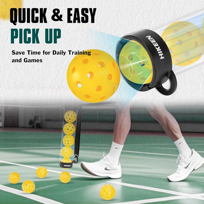 Durable Pickleball Ball Retriever with 10 Balls – Quick Pickup Tube & Shoulder Strap