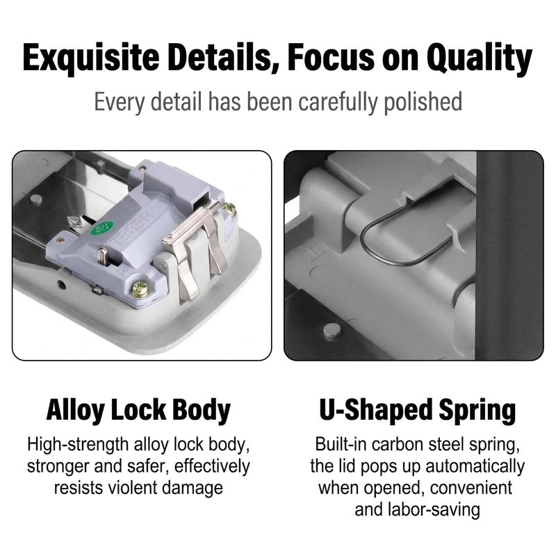 Outdoor Key Lock Box with Resettable Combination Secure Safe for Wall Mounting