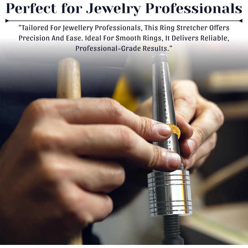 Manual Ring Stretcher and Adjuster for Gold Silver Platinum Jewelry - Sizes 2-14