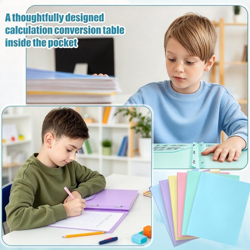 REJODA 12-Pack Heavy Duty 2-Pocket 3-Prong Folders, 9.6 x 11.8 Inches, 6 Colors