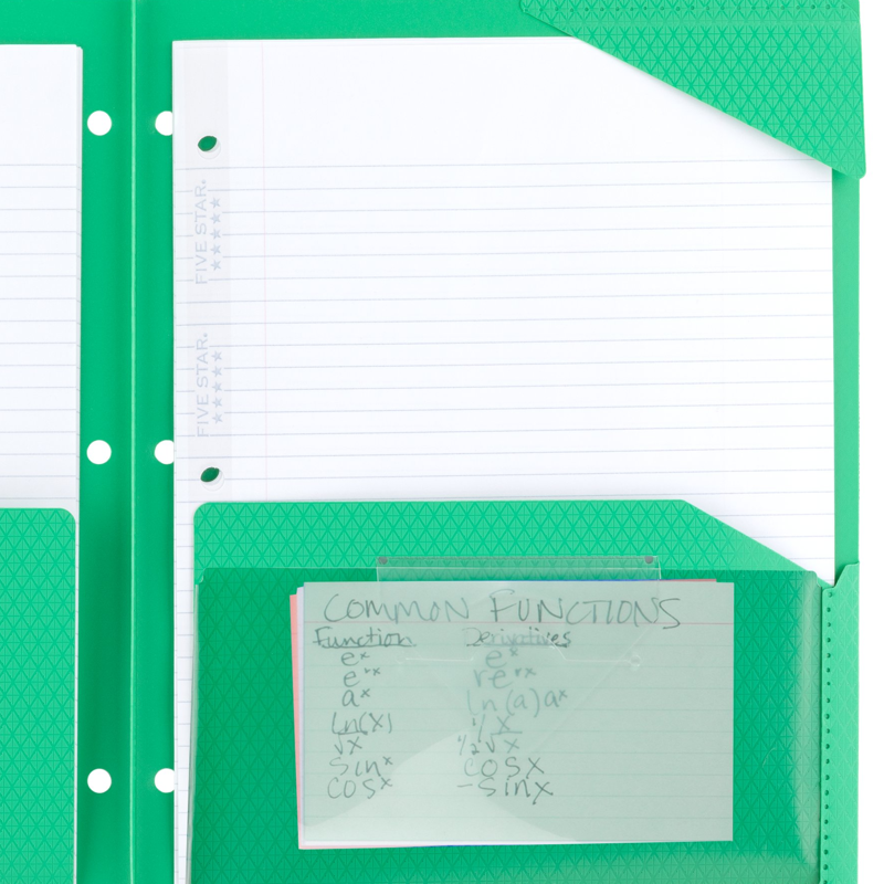 2-Pocket Plastic Folder with Tabs and Reinforced Spine for School and Office Use