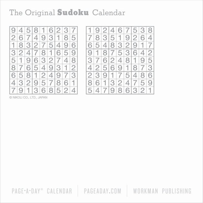 Sudoku Page-A-Day Calendar 2027 - Daily Brain Teasers & Puzzles, Eco-Friendly